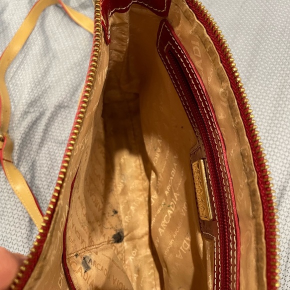 Arcadia Red and Tan Shoulder Bag